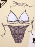 Women's Swimwear 2022 Push Up Bikini Two Pieces Swimsuits Halter Bandage Bathing Suits Sexy Thong Bikini Sets Summer Beach Wear