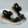 Women's Shoes 2025 Hot Sale Elastic Band Women's Sandals Summer Open Toe Solid Color Wedge Beach Shoes Ladies Platform Sandals