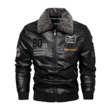 Men's Plus Size New PU Motorcycle Suit with Fleece Leather Jackets for Men Clothing