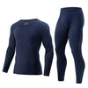 2-piece plus size men's fall/winter thermal underwear set fashion simple sleeve striped long-sleeved trousers casual pajamas set