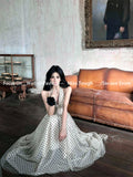 Woman Sundress Dot Hanging Neck Dress Beach Sleevess Y2k Dress Casual Elegant Fashion Even Party Dress Korean Style Chic