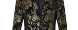 Plus Size 6XL-M Spring Luxury Men Retro Gold Print Blazers 2022 New Slim Wedding Nightclub Party Dress Men Clothing Suit Jacket