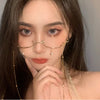 Women's Glasses Lower Half Frame No Lens Women Glasses Frame Water Drop No Lens Decoration Cute Girl Decoration Glasses Frame