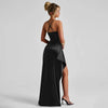 Women's Party Long Dresses Party Sexy Slim Fit Slit Satin Suspender Evening Dress Maxi Dress Sexy Female  Robe Vestidos