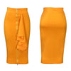 Sexy Skirts for Women Bodycon High Waisted Zipper Closure Ruffles Mid Calf Fashion Elegant African Office Work Pencil Skirts New
