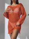 Women's Plus Size Swim Cover Up – Long Sleeve Beach Tunic Dress for Sun Protection, Swimwear Bikini Wrap, Ladies Sports Swimwear