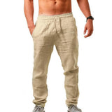 Mens Thin Style Cotton White Cargo Pants Male Spring New Breathable Solid Color Linen Trousers Fitness Streetwear Pantalon Homme