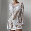 Women's Plus Size Swim Cover Up – Long Sleeve Beach Tunic Dress for Sun Protection, Swimwear Bikini Wrap, Ladies Sports Swimwear
