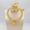 Women's Jewelry Sets Gold Plated Sprial Necklaces Simple Earrings Italian Fashion Rings Bracelets Wedding Accessories