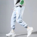 Plus Size 5XL Men's Baggy Harem Jeans Hip Hop Male Trousers Black Blue Cargo Jeans Man Fashion Streetwear Denim Jogger Pants
