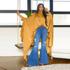SOMO Plus Size Women Clothes Pleated Long Cape Shirt Bat Full Sleeve Irregularity Blouse Top One Size Loose Dropshipping 2023