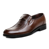 Men's plus size business Shoes Work dress leather shoes Autumn round toe anti slip footwear Fashion comfort male Loafers Zapatos