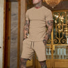 Men's T-shirt and shorts set, short-sleeved T-shirt and shorts set, two-piece set, beach sportswear