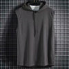 Plus Size Summer Men Clothing Tank Tops Sweatshirt Sleeveless Tops Hoodie Vest Workout Fitness Mens T Shirt Workout Hip Hop Vest