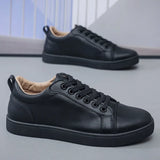 Men's Red Soled Casual Shoes Four Seasons Minimalist Board Shoe Mens Spring and Autumn Genuine Leather Sports Shoes Sneakers