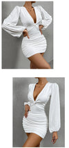 White Party Dresses for Women Wedding Banquet Robe Elegant Long Sleeved Robe Sexy Y2K Streetwear Female Clothing Vestidos
