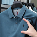 100% pure cotton summer new fashionable men's shortsleeved luxury customized business polo shirt exquisite embroidery Tshirt top
