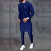 Summer Men's Sets Clothes Outfit Kaftan Luxury Long Sleeved Top Pants 2-piece Man Suit African Ethnic Traditional Male Clothing