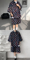 Plus Size Men's Shorts Sets Outfits 2 Piece Summer Tracksuit Short Sleeve Polo Shirt with Shorts Set Casual Sport Suit M-XXXXXL