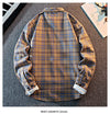 2025 New Arrival Mens Plaid Shirt Long Sleeve Casual Shirts Button Down Regular Fit Work Shirts