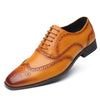New men's plus size retro business formal fashion leather shoes, British casual block fashion shoes