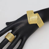 Women's Jewelry Sets Gold Plated Sprial Necklaces Simple Earrings Italian Fashion Rings Bracelets Wedding Accessories