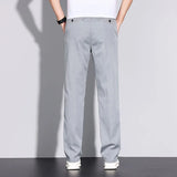 Plus Size 28-42 Men's Classic Business Jeans Straight Thin Stretch Cotton Luxury Denim Trousers Korean Spring Summer Male Pants
