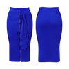 Sexy Skirts for Women Bodycon High Waisted Zipper Closure Ruffles Mid Calf Fashion Elegant African Office Work Pencil Skirts New