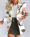 Sets for Women 2 Pieces 2024 Spring Plaid Print Notched Neck Long Sleeve Blazer & Elegant High Waist Mini Skirt Set Office Lady