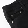 Trendy High Street Ripped Silver Patch Stretch-trim High-street Small-foot Jeans Men