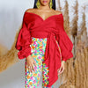 Fashion Blouse for Women 2024 Slash Neck Full Sleeve Sashes Solid Elegant African Ladies Luxury Designer Fashion Shirts Tops