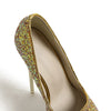 Sexy Platform Shallow Shoes Woman Pumps Round Head Bling Sequins Slip-On Ultra Thin High Heels Party Wedding Shoe Zapatos