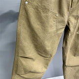 Mens American Tactical Cargo Pants Premium Camo Baggy Loose Fit Vintage Streetwear Korean Style Trendy Workwear Khaki Pants Male