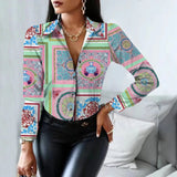 Women's Blouse Fashion Print Long Sleeve Tops Black Elegant Shirts & Blouses Autumn Youthful Woman Clothes 2023 New Arrivals