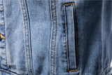 Denim Jacket Men Fashion Motorcycle Jeans Jackets Mens Causal Oversized Cotton Casual Black Blue Denim Jacket Man Outerwear Coat