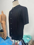 Men's Casual Tops Summer Cool Knitted Men's Shirt Short Sleeve Lapel Solid Color Hollow Breathable Men's Clothing