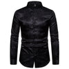 2025 New Men Fashion Medieval Floral Black Dress Shirts Stylish Long Sleeve Steampunk Shirt Men Party Club Bar Social Shirt Male