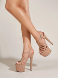 Eilyken Classics Super Ultra-High Heels 16 CM Womens Sandals Sexy Buckle Strap Platform Banquet Pumps Shoes Zapatos Mujer