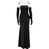Mozision Strapless Backless Sexy Maxi Dress For Women Fashion Off-shoulder Sleeveless Floral High Split Evening Party Long Dress
