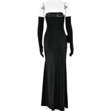 Mozision Strapless Backless Sexy Maxi Dress For Women Fashion Off-shoulder Sleeveless Floral High Split Evening Party Long Dress