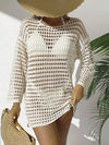 Women's Plus Size Swim Cover Up – Long Sleeve Beach Tunic Dress for Sun Protection, Swimwear Bikini Wrap, Ladies Sports Swimwear
