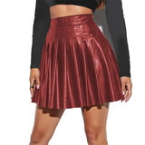Women Skirts High Waist High-quality PU Sexy Versatile A-Line Attractive Comfortable Faux Leather Comfy Fashion