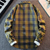 2025 New Arrival Mens Plaid Shirt Long Sleeve Casual Shirts Button Down Regular Fit Work Shirts