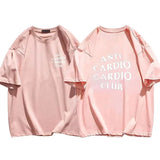 Men Clothes Plus Size Anti Cardio Club T Shirt Gym Life Letter Print T-Shirt  Tshirt for Women Oversize Male Tee Summer