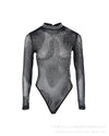 Rheinstone Diamonds Women Blouse Top T Shirt Long Sleeve Summer Fashion Slim