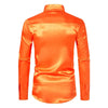Nightclub Dress Red Satin Shirts Men Clothing Silk Like Long Sleeve Roupas Masculinas Mens Sexy Wedding Party Button Up Shirts