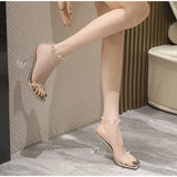 Star style Summer Transparent Women Sandals Fashion Crystal Clear heeled Female Party Prom Shoes High heels Gladiator Sandals