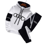 Mens Tracksuit 2 Piece Autumn Print Hooded Sweatshirt Suit High Quality Long Sleeve Set Jogging Simplicity Casual Warm Clothing