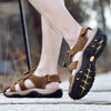 Summer Men Sandals Genuine Leather Mens Casual Shoes Outdoor Men Leather Sandals for Men Beach Shoes Roman Shoes Plus Size 38-48