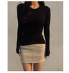 Woman Clothing Short Sleeve T-shirt Slim Fit Tops Female O-Neck Knitted Sheath Tee Shirt Street Wear Sex Sporty 2025 Y2K New